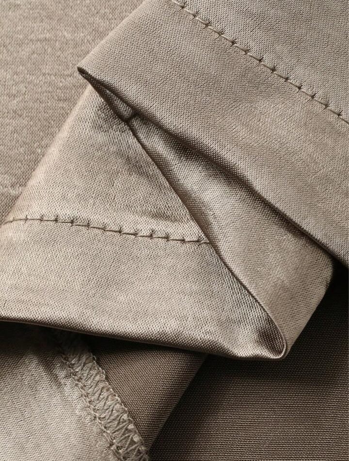 DAZY Men's Gold Satin Long Sleeve Shirt And Pants Set Vacation Casual Style Spring / Summer